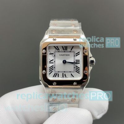 Swiss Replica Cartier Santos Rose Gold Two-Tone Mini Automatic Women's Watch 